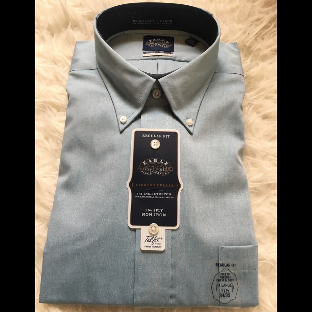 NWT Eagle Shirt Makers Regular Fit 34/35